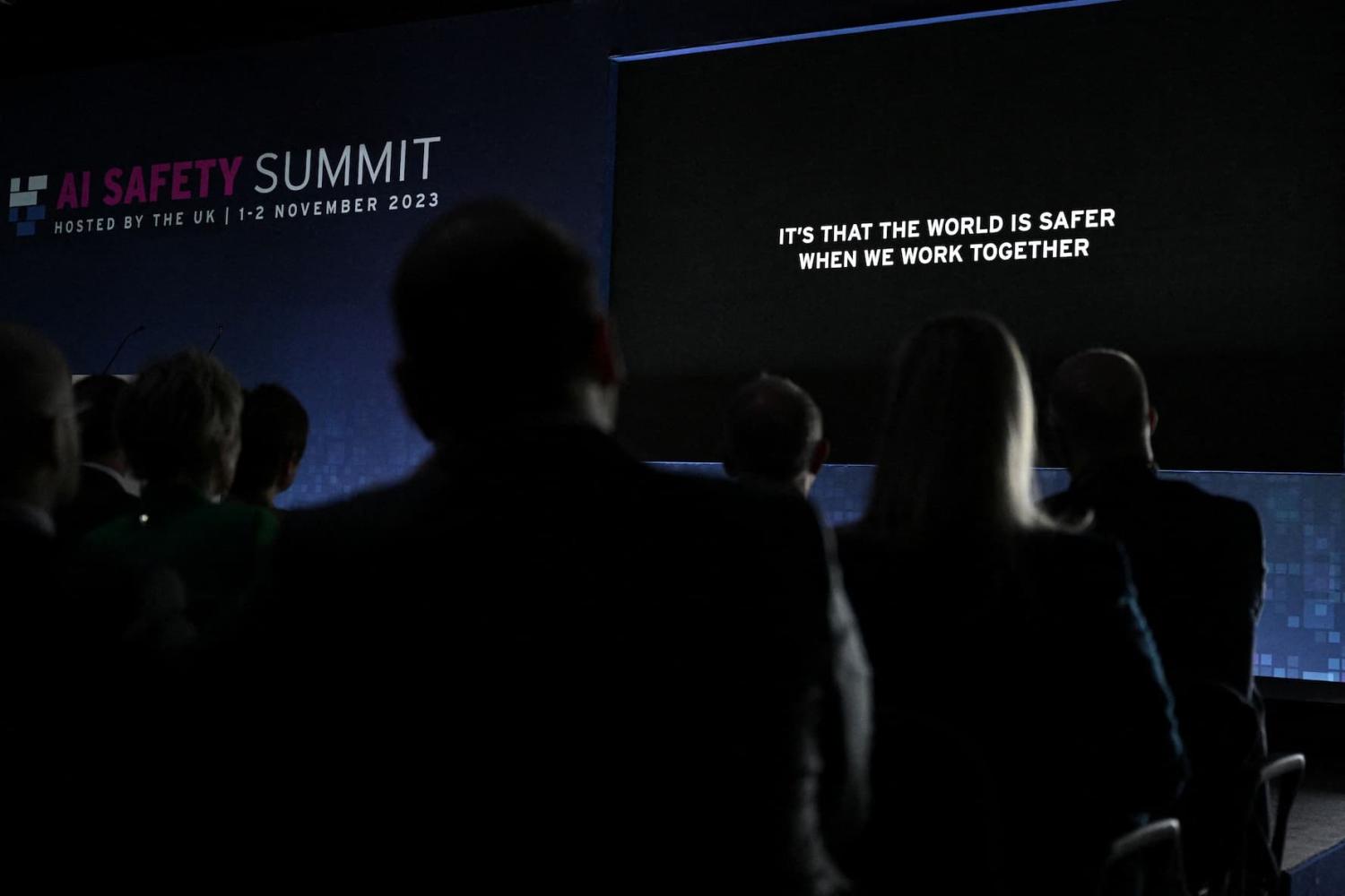 A general view during the first plenary session on Day 1 of the AI Safety Summit at Bletchley Park in Bletchley, Britain on November 1, 2023. The U.K. Government are hosting the AI Safety Summit, bringing together international governments, leading AI companies, civil society groups and experts in research to consider the risks of AI, especially at the frontier of development, and discuss how they can be mitigated through internationally coordinated action.