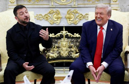 FILE PHOTO: Ukrainian President Volodymyr Zelenskiy gestures during a meeting with U.S. President Donald Trump at the Oval Office of the White House, amid negotiations to end the Russian war in Ukraine, in Washington, D.C., U.S., August 18, 2025.