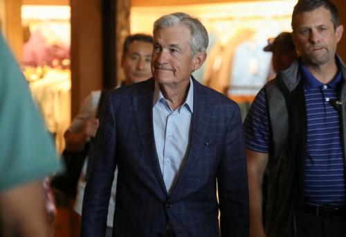 Federal Reserve Chairman Jerome Powell attends the Federal Reserve Bank of Kansas City's 2025 Jackson Hole economic symposium, "Labor Markets in Transition: Demographics, Productivity, and Macroeconomic Policy" in Jackson Hole, Wyoming, U.S., August 21, 2025. REUTERS/Jim Urquhart