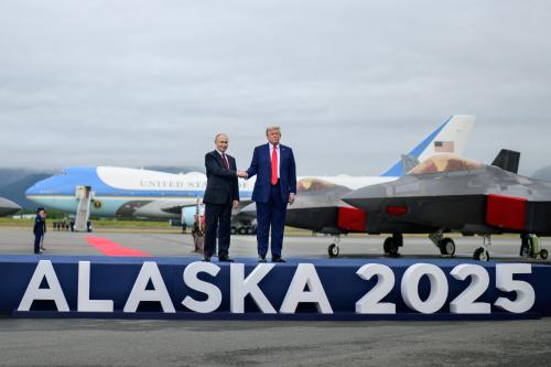 U.S. President Donald Trump greeted Russian President Vladimir Putin with a handshake ahead of a high-stakes summit on Friday August 15, 2025 at the Joint Base Elmendorf-Richardson in Anchorage, Alaska.
