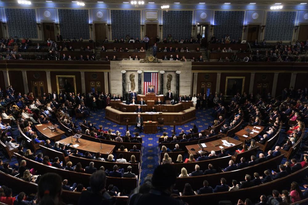 Speaker of the U.S. House of Representatives Mike Johnson gives remarks during the Opening of the 119th Congress in the House Chambers of the Capitol Building in Washington, D.C. on Friday, January 3, 2025. Republicans re-elected Mike Johnson to Speaker of the House after conservative holdouts changed their votes to Johnson.
