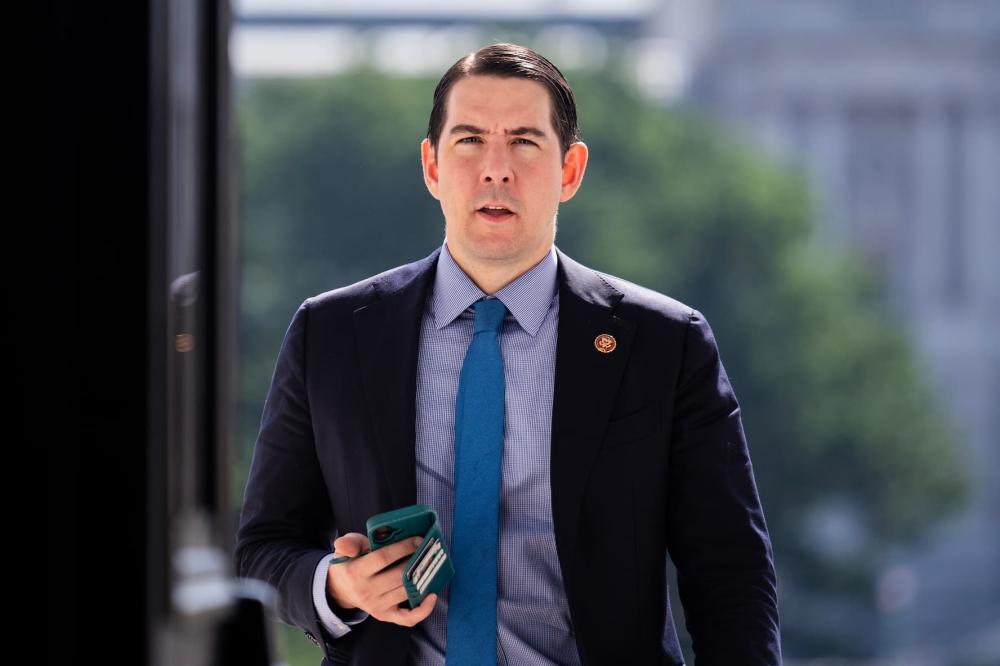 Rep. Josh Harder (D-Calif.) arrives to the U.S. Capitol during the last votes of the week on Thursday, May 1, 2025.