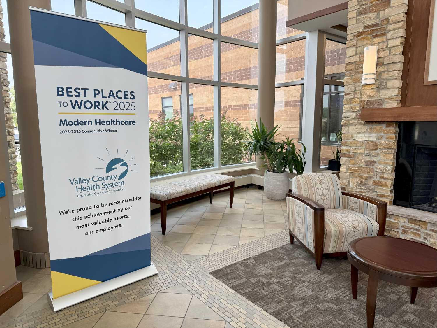 Inside the lobby area of Valley County Health System