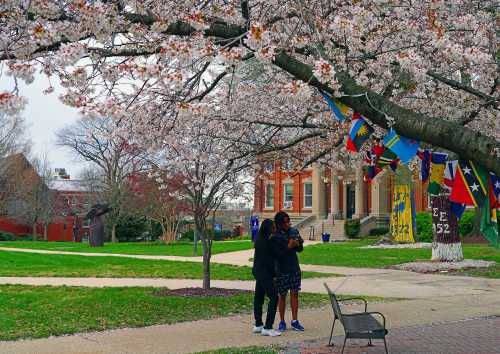 WASHINGTON, DC -26 MAR 2022- View of the college campus of Howard University (HU) in Washington, DC, the most famous Historically Black College and University (HBCU) in the United States.