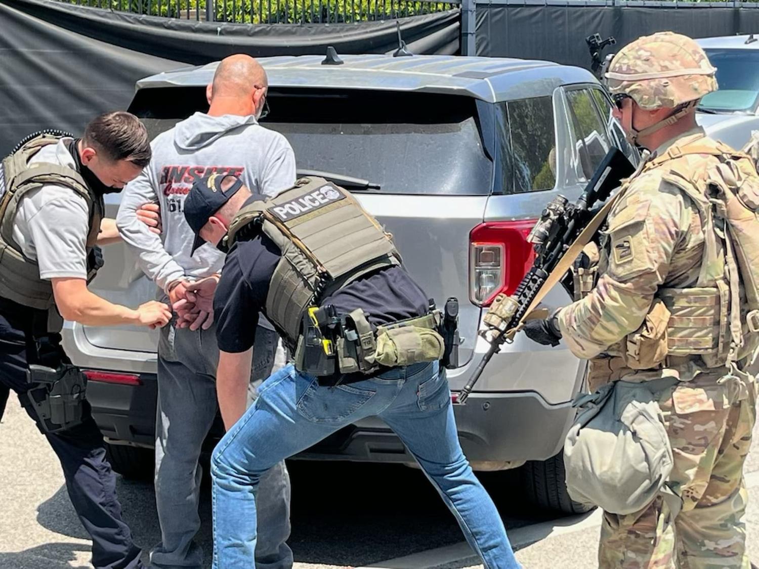 Officers from U.S. Immigration and Customs Enforcement (ICE) in Los Angeles immigration enforcement operation on June 10, 2025. Some Angelenos rounded up by federal immigration agents have already been deported, according to a new report, as a fuller picture emerges of the immigrants arrested during raids in Los Angeles that have triggered a wave of protests there and in other cities across the US. Other federal agencies are believed to have contributed to the increase in detentions alongside Ice, including the FBI, US Customs and Border Protection, the Drug Enforcement Administration, Homeland Security Investigations, and the Bureau of Alcohol, Tobacco, Firearms and Explosives. Immigrant advocacy groups say they have information that more than 200 people were detained and that many do not have criminal records.