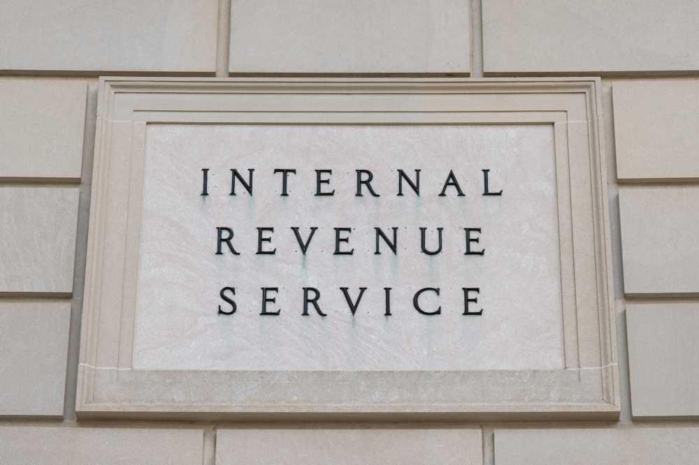 An Internal Revenue Service sign is seen outside the IRS in Washington on Thursday, August 7, 2025.