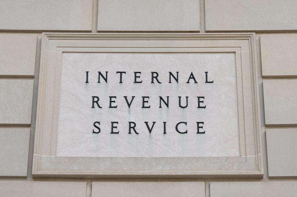 An Internal Revenue Service sign is seen outside the IRS in Washington on Thursday, August 7, 2025.