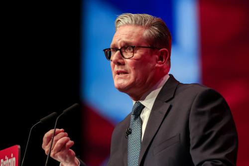 British Prime Minister Keir Starmer delivers his keynote speech at Britain's Labour Party's annual conference in Liverpool, Britain, September 30, 2025.