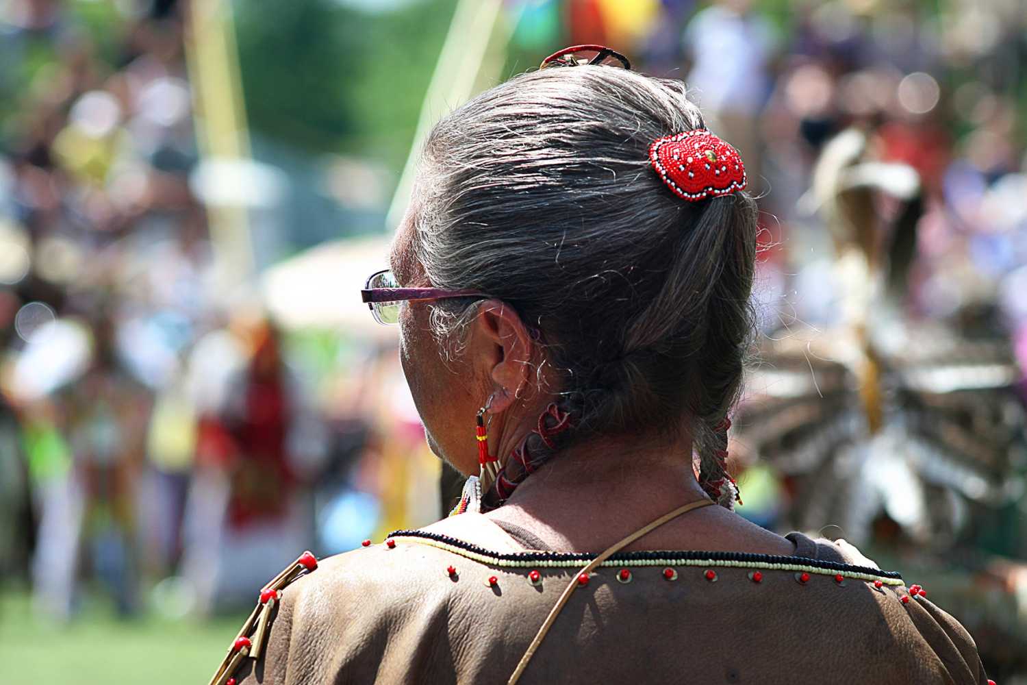 Indigenous woman female older elder. Powwow Pow Wow. First Nations, Native American Indian. Native Pride heritage history. Ohsweken annual Six Nations of the Grand. Outdoors summer. Celebration.