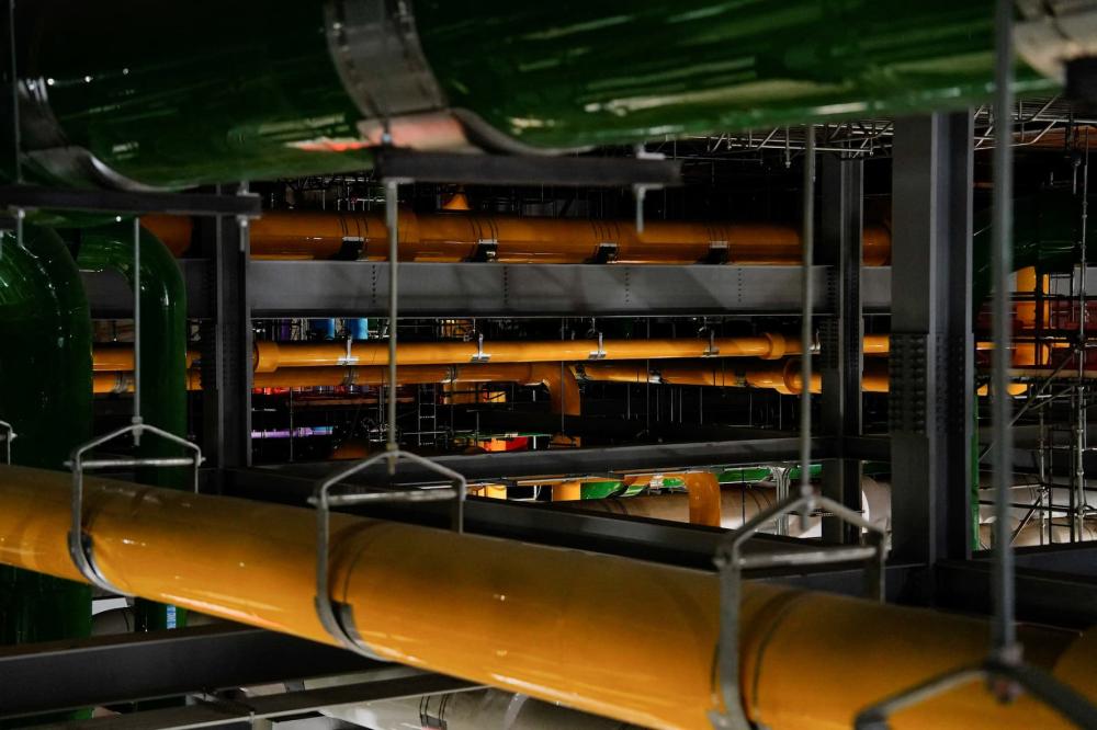 An overhead view of the Graphical Processing Unit portion of the Microsoft data center campus, currently under construction in Mount Pleasant, Wisconsin, U.S., on Sept. 18, 2025.