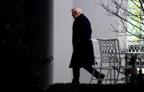 Trump walking out of the Oval Office.