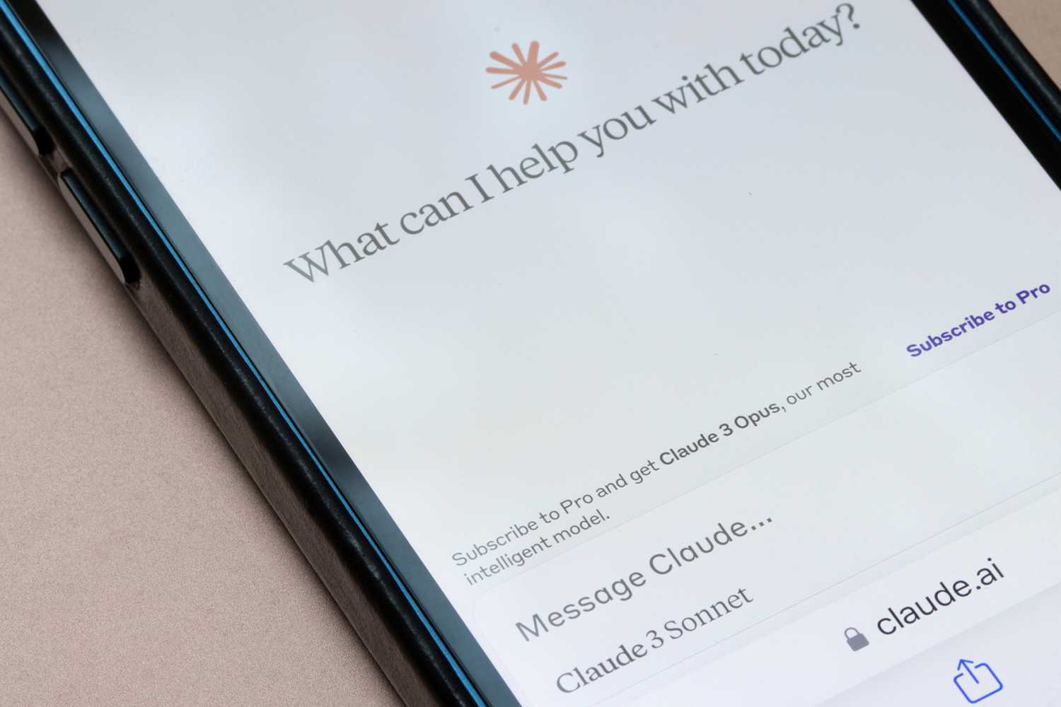 Portland, OR, USA - Mar 4, 2024: Webpage of Claude is seen on the Anthropic website on an iPhone. Anthropic launches Claude 3, claiming to outperform GPT-4 across the board.