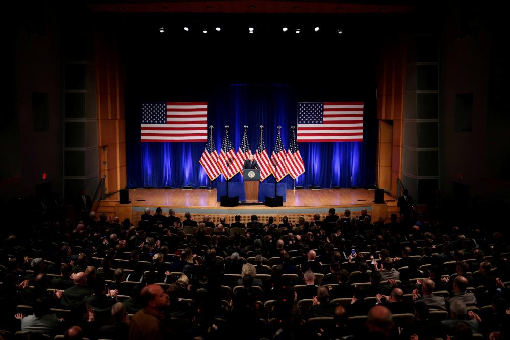 U.S. President Donald Trump delivers remarks regarding the Administration's National Security Strategy at the Ronald Reagan Building and International Trade Center in Washington D.C, U.S., December 18, 2017.