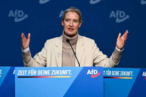Alice Weidel, co-leader of the far-right Alternative for Germany (AfD) political party, speaks at the founding congress of the new youth wing of the far-right Alternative for Germany (AfD) political party on November 29, 2025 in Giessen, Germany.