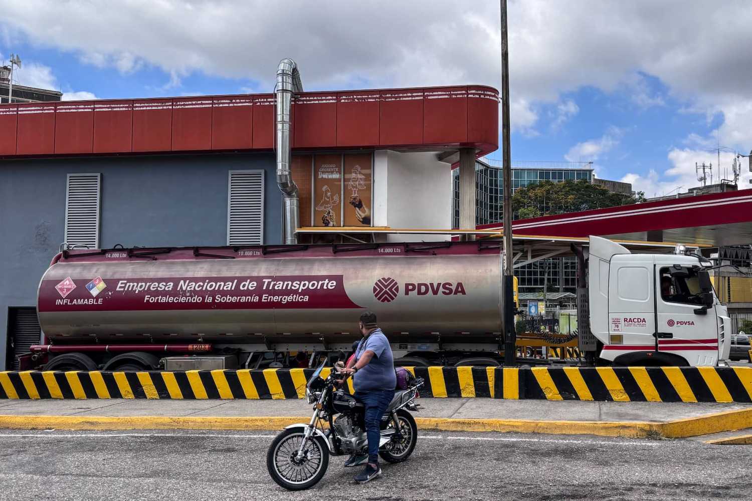 A tanker truck of the Venezuelan state oil company PDVSA drives in Caracas on January 27, 2026.