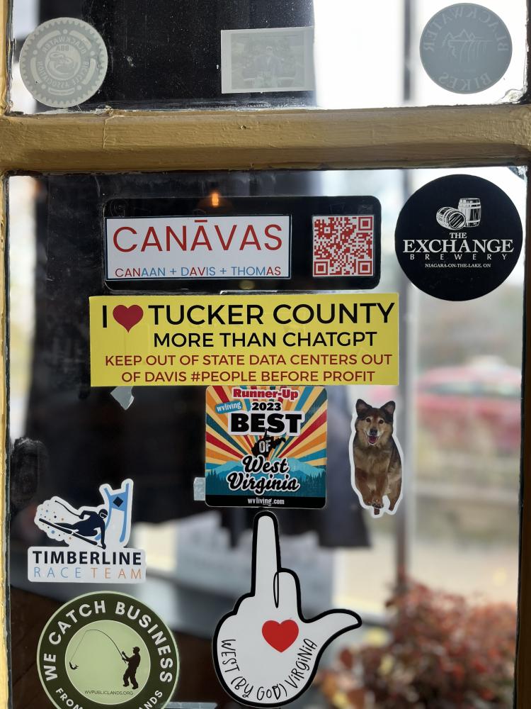 Window signs seen in Tucker County, West Virginia