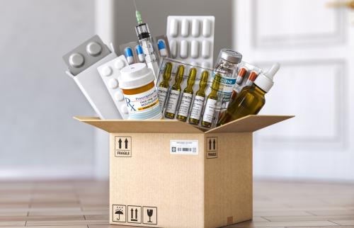 A delivery box of medical supplies.