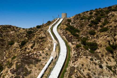 'Waterfall' Tumbles down hill outside of Los Angeles