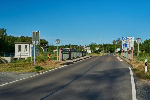 International border between Germany and Poland at the Szczecin Lagoon in the estuary of the Oder River in the Baltic Sea, formerly known as iron curtain.