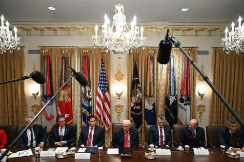 U.S. President Donald Trump speaks during a Cabinet meeting in the Cabinet Room of the White House in Washington, D.C. on Dec. 2, 2025. Also pictured, from left to right: U.S. Secretary of Health and Human Services Robert F. Kennedy Jr., Secretary of the Interior Doug Burgum, Secretary of State Marco Rubio, Secretary of Defense Pete Hegseth, Secretary of Commerce Howard Lutnick, and Secretary of Transportation Sean Duffy.