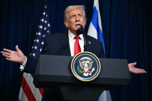 US President Donald Trump speaks during a joint press conference with Israeli Prime Minister Benjamin Netanyahu (off frame) at Trump's Mar-a-Lago residence in Palm Beach, Florida, on December 29, 2025.