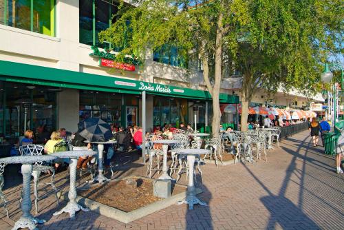 The Jacksonville Landing Riverfront riverwalk recreation and entertainment area in the city of Jacksonville Florida FL. Created 03.28.25