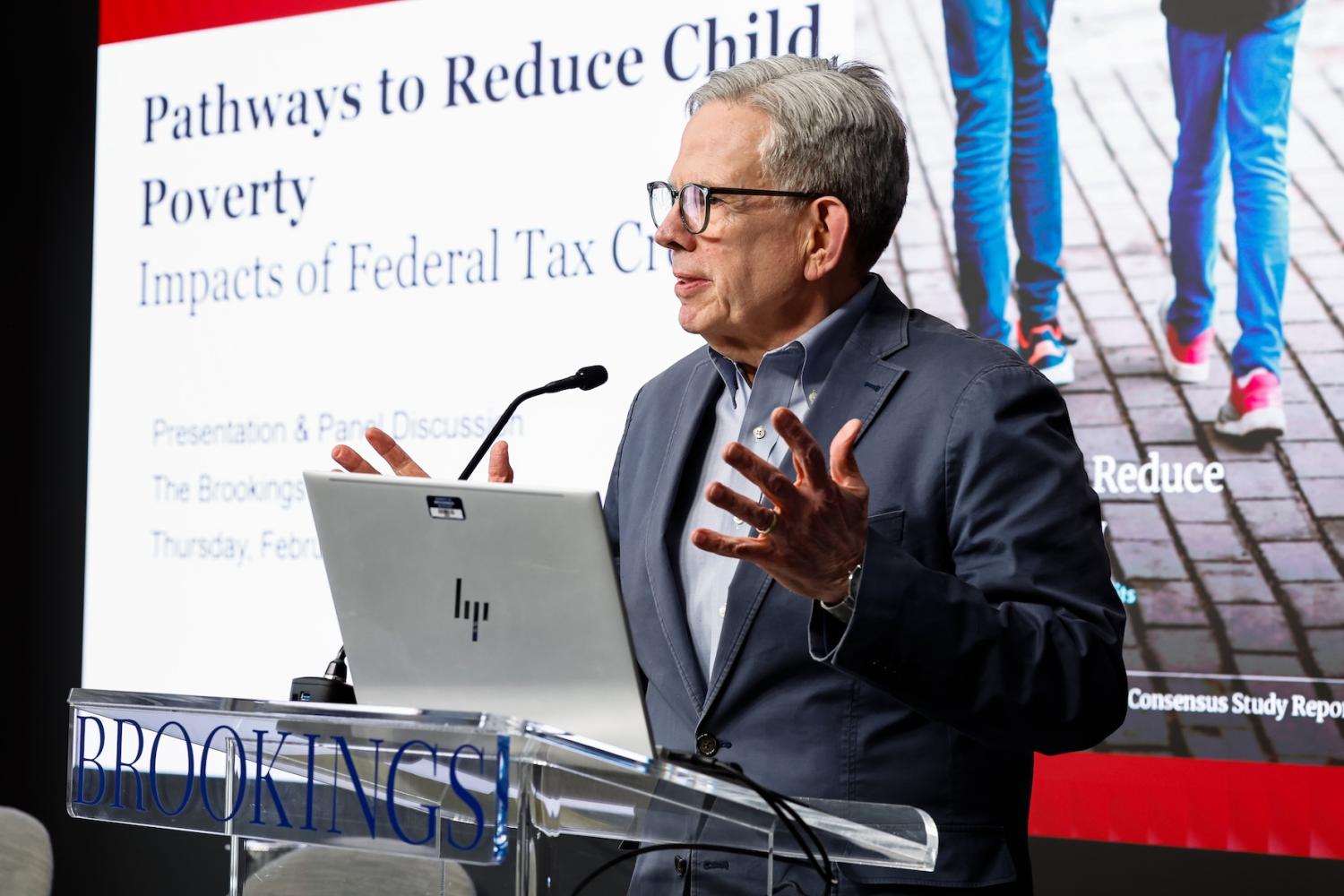 V. Joseph Hotz presents the findings of the NAS report.