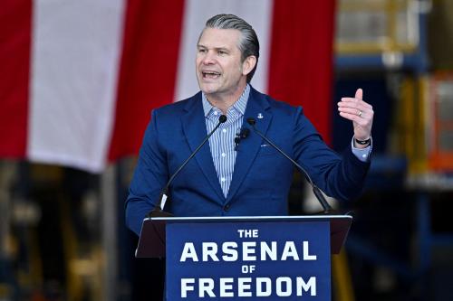 US Defense Secretary Pete Hegseth speaks at Blue Origin in Cape Canaveral, Florida, on February 2, 2026.