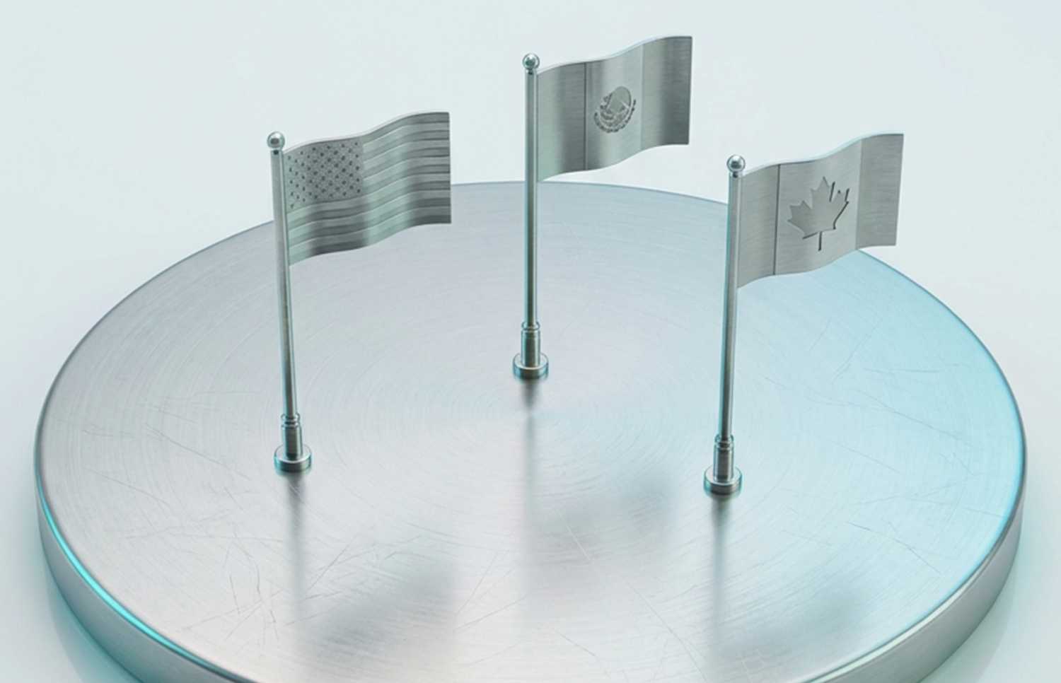 Flags of the United States, Mexico, and Canada