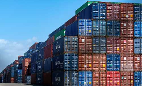A stack of shipping containers