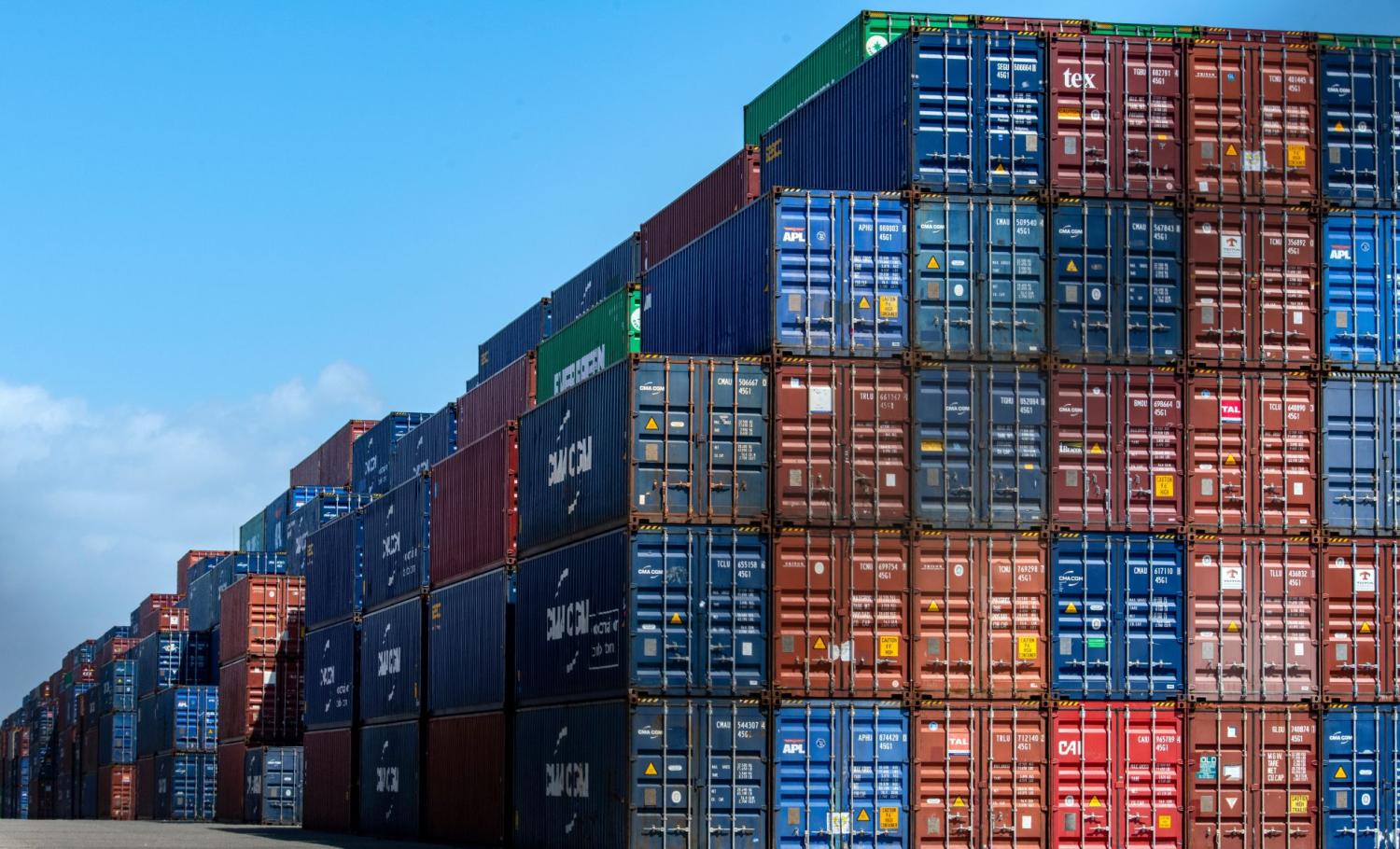 A stack of shipping containers