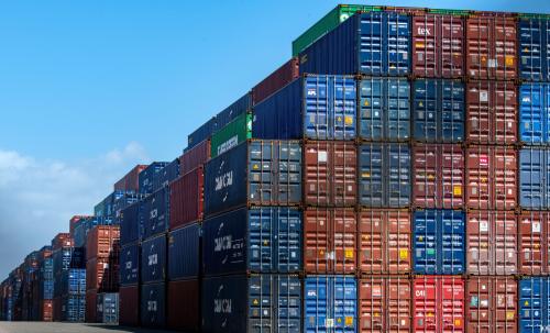A stack of shipping containers
