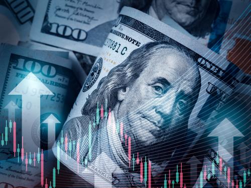 Arrows doing up with money.