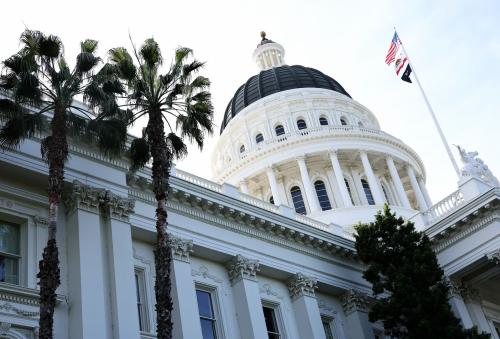 SACRAMENTO, CALIFORNIA - MARCH 13: A view of the California state capitol building on National Urban League California Legislative Advocacy Day on March 13, 2024 in Sacramento, California.