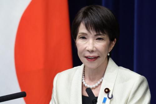 Japan's Prime Minister and Liberal Democratic Party (LDP) President Sanae Takaichi addresses a news conference at the prime minister's office in Tokyo on February 18, 2026.