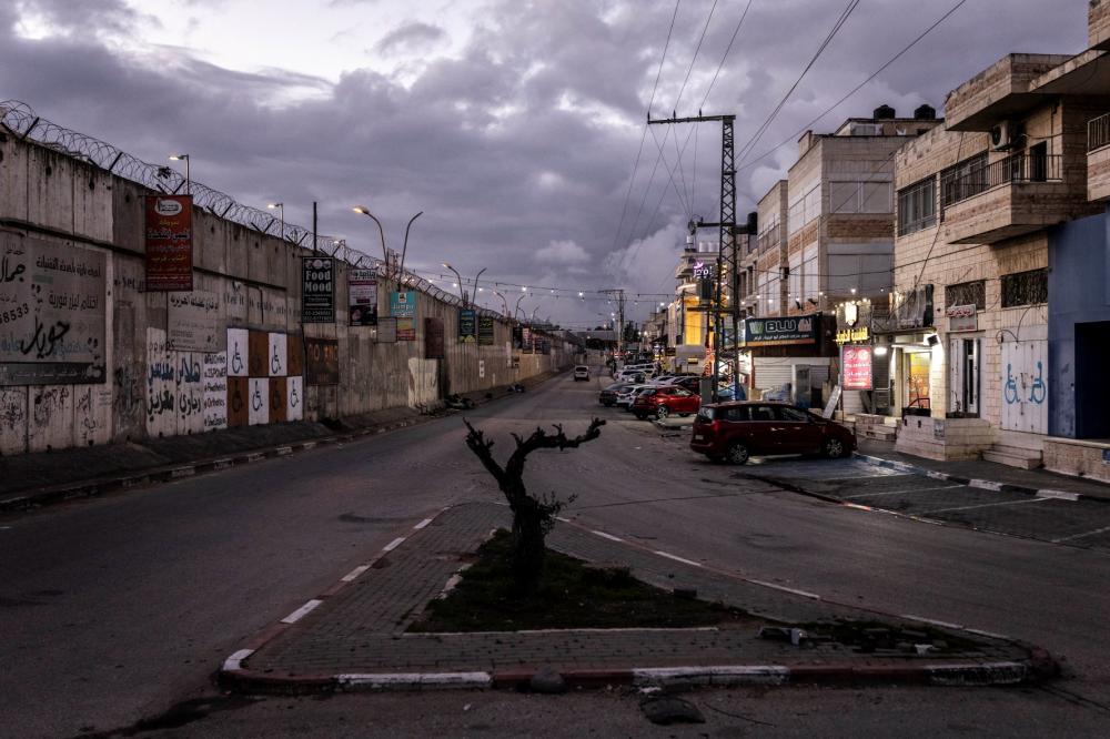 This picture shows a view of Israel's separation barrier in the occupied West Bank town of Al-Ram on February 24, 2026.