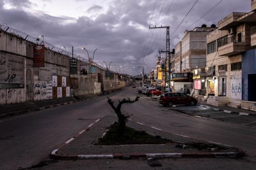This picture shows a view of Israel's separation barrier in the occupied West Bank town of Al-Ram on February 24, 2026.