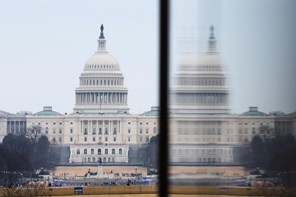 The U.S. Capitol Building viewed from the National Mall on March 8, 2026 in Washington, DC.