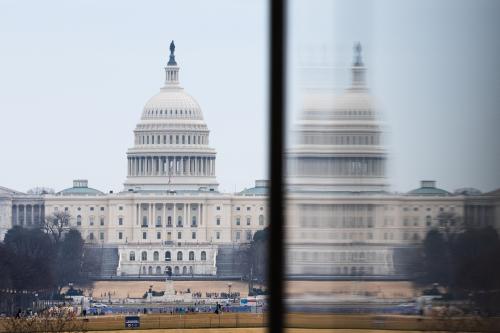 The U.S. Capitol Building viewed from the National Mall on March 8, 2026 in Washington, DC.