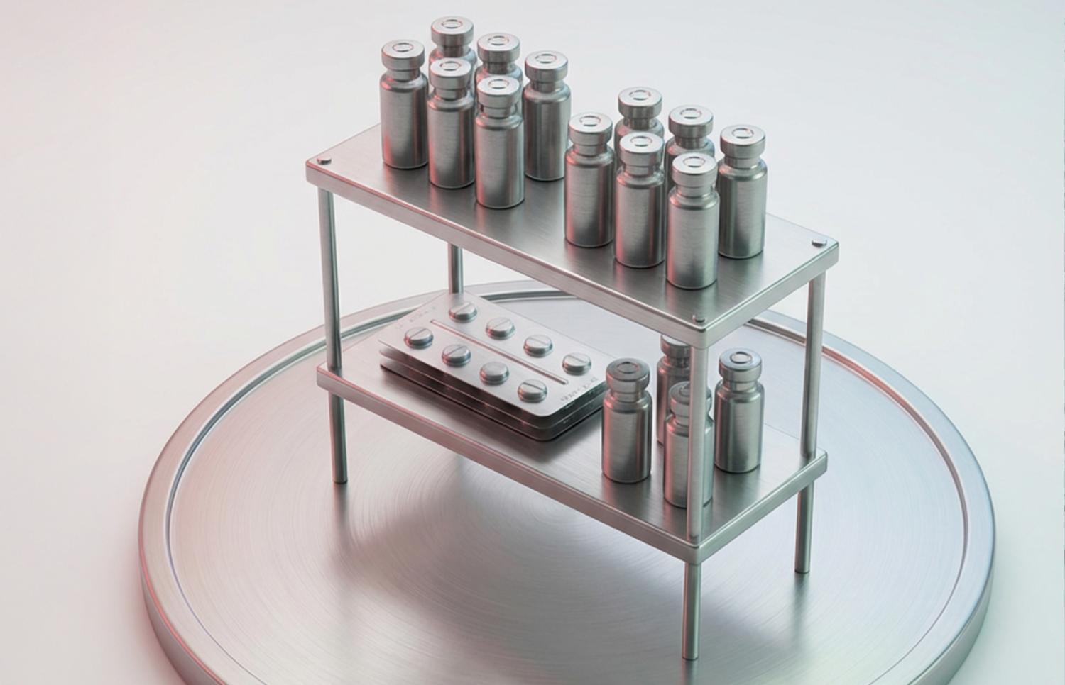 Pharmaceuticals on a shelf