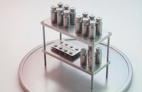 Pharmaceuticals on a shelf