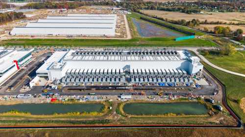 Aerial view of a data center in Ohio