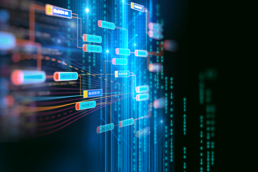 Block,Chain,Network,And,Programming,Concept,On,Technology,Background