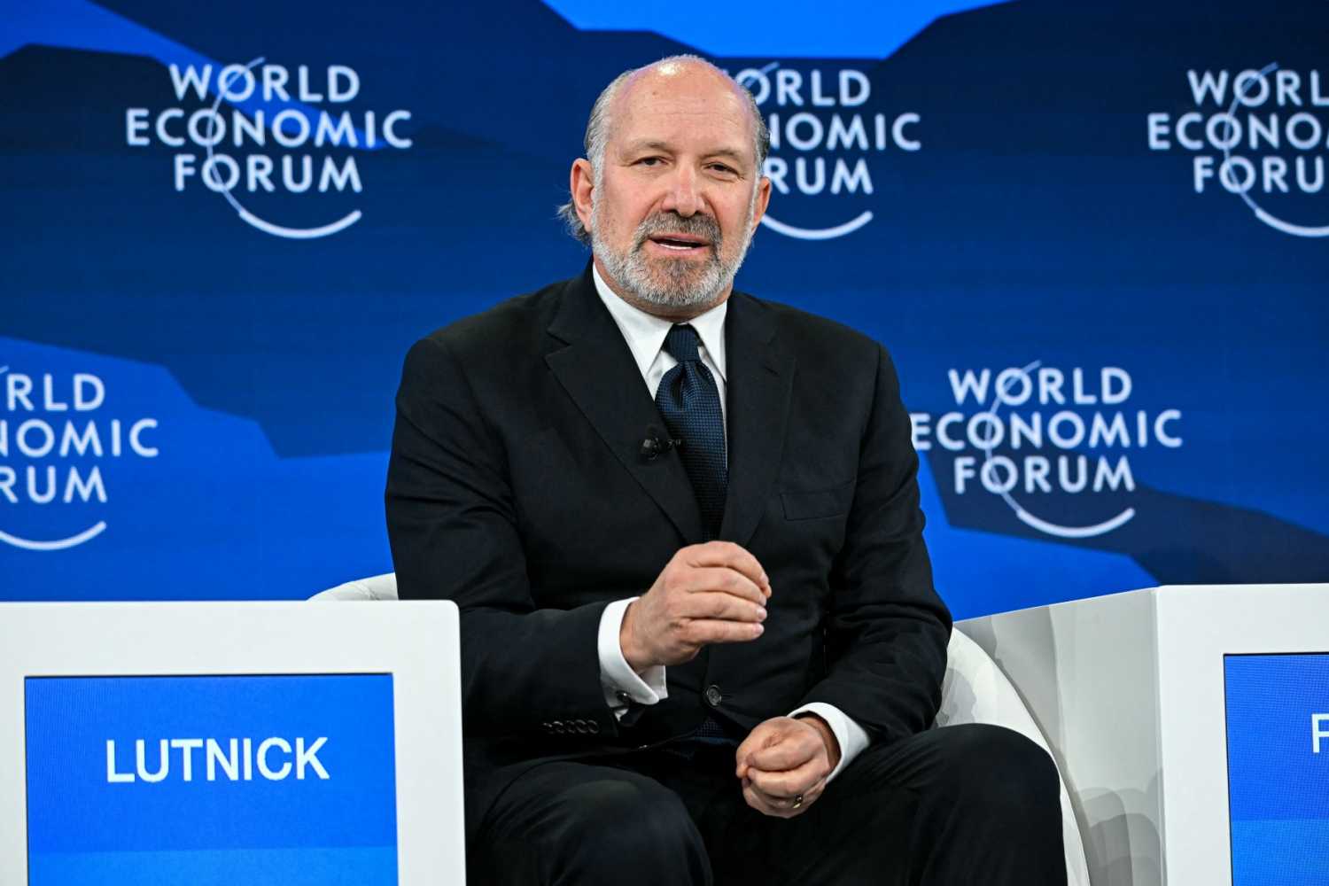US Commerce Secretary Howard Lutnick speaks during the World Economic Forum (WEF) annual meeting in Davos on January 20, 2026.