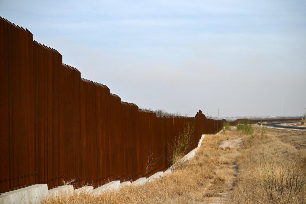 The U.S.-Mexico border wall is seen on the outskirts of Eagle Pass, Texas, on February 19, 2026.