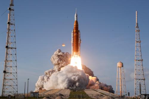 CAPE CANAVERAL, FLORIDA - APRIL 01: NASA's Artemis II Space Launch System rocket carrying the Orion spacecraft lifts off from Launch Complex 39B at Kennedy Space Center on April 1, 2026 in Cape Canaveral, Florida. The 10-day mission will take NASA astronauts Commander Reid Wiseman, Pilot Victor Glover and Mission Specialist Christina Koch and CSA (Canadian Space Agency) Mission Specialist Jeremy Hansen around the moon and back. The astronauts are supposed to fly 230,000 miles out into space, the farthest any human has ever traveled from Earth.