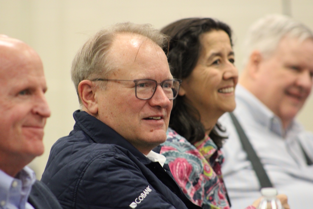 Commission Members Stephen Wilson, Tom Halverson, Janti Soeripto, and Phil English seated left to right listening during the public forum at Mississippi Valley State University.
