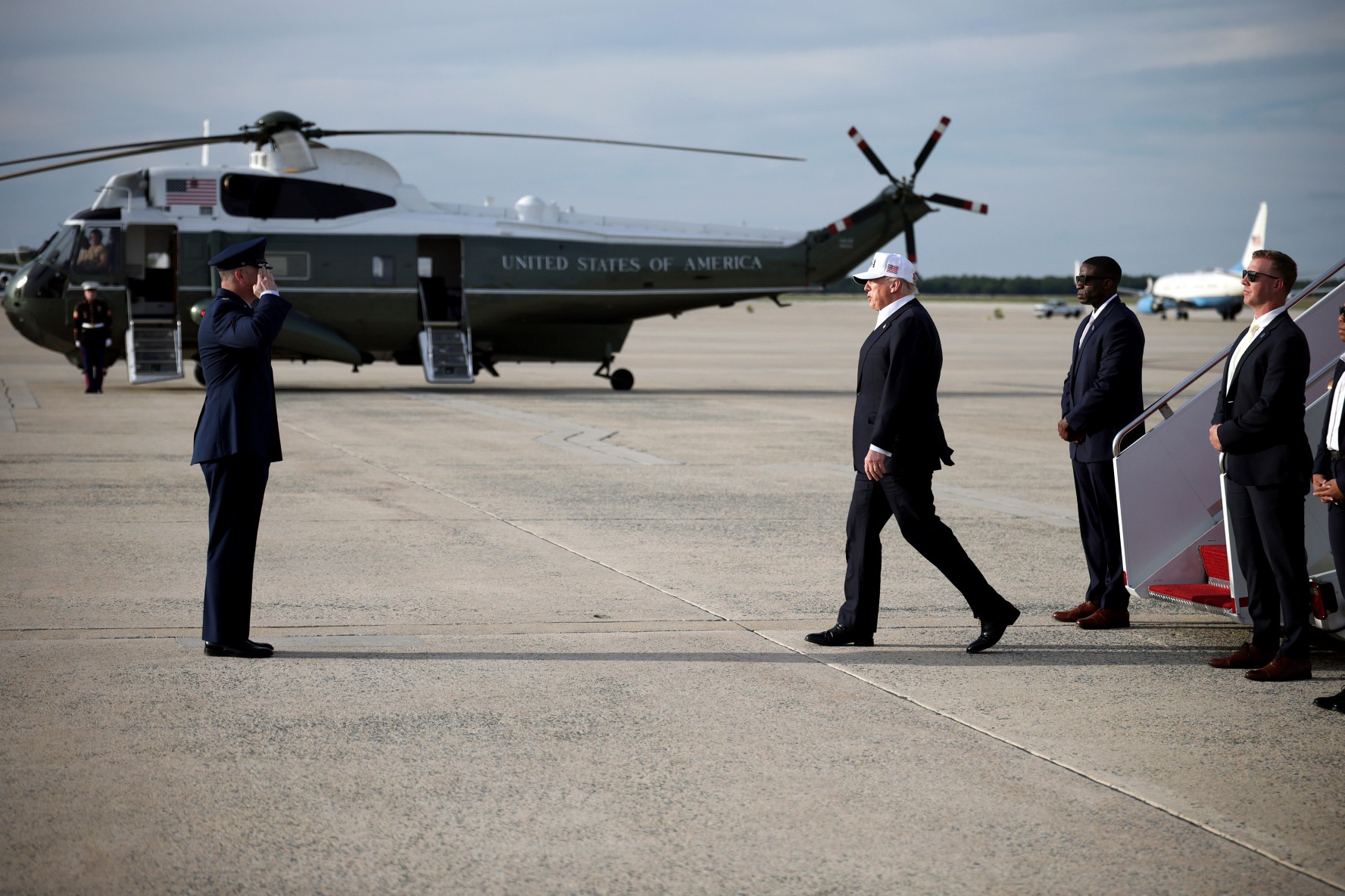 JOINT BASE ANDREWS, MARYLAND - MAY 15: U.S. President Donald Trump steps off Air Force One on May 15, 2026 at Joint Base Andrews, Maryland. President Trump is returning to Washington from his trip to China, where he and President Xi addressed ways to enhance bilateral economic cooperation and investment, and agreed that Iran should not be allowed to have a nuclear weapon. (Photo by Alex Wong/Getty Images)