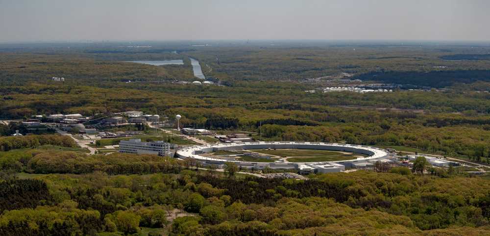 Lemont, Illinois USA - May 13 2021: An aerial view of the Argonne National Laboratory located in Lemont Illinois.