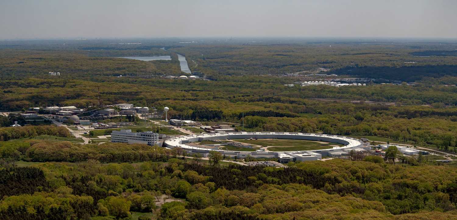 Lemont, Illinois USA - May 13 2021: An aerial view of the Argonne National Laboratory located in Lemont Illinois.
